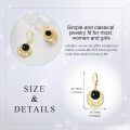 wholesale 925 Sterling Silver Black Moon And White Pearl Earrings With Golden Leaves Design-0-4