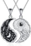 wholesale 925 Sterling Silver Yin Yang Tree of Life Pendant Necklaces - Couples Friendship Jewelry for Women and Men-0-0