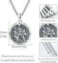 wholesale 925 Sterling Silver Saint Florian Firefighter Medal Pendant Necklace for Men Dad Gift-0-4