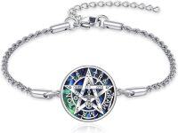 wholesale 925 Sterling Silver Viking Compass Thor Hammer Tetragrammaton Satanic Vegvisir Runes Bracelet-Tetragrammaton