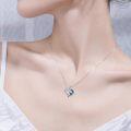 wholesale 925 Sterling Silver Heart-Shaped Blue Enamel Turtle Pendant Necklace for Women-0-1