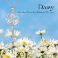 wholesale Sterling Silver Diamond Birth Flower Key Necklace for Women-0-29