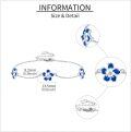 wholesale 925 Sterling Silver Blue Enamel Daisy Chain Link Bracelet for Women-0-3