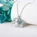 wholesale 925 Sterling Silver Elephant Pendant Necklace with Enamel and Cubic Zirconia for Women's Gifts-0-3