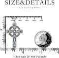 wholesale 925 Sterling Silver Celtic Knot Cross Pendant Necklace for Men Christian-0-3