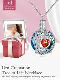 wholesale TOUPOP Tree Of Life Urn Necklaces For Ashes Birthstone Cremation Jewelry 925 Sterling Silver Crystal Memorial Keepsake Funeral Jewelry For Women (with Funnel Filler) -0-1