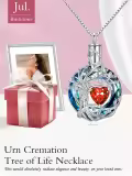 TOUPOP Sterling Silver Crystal Tree Of Life Urn Necklace For Ashes-0-1