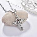 wholesale 925 Sterling Silver 925 Celtic Knot Trinity Cross Pendant Necklace for Men & Women-0-1