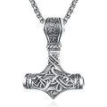 wholesale 925 Sterling Silver Thor Hammer Pendant With Celtic Knot Design On Chain-0-0