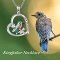 wholesale 925 Sterling Silver Enamel Bird in Heart Pendant Necklace for Women Lover Gifts-0-4
