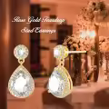 TOUPOP 14K Gold Plated Sterling Silver Birthstone Teardrop Dangle Earrings-0-4