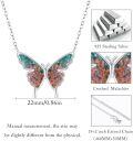 wholesale 925 Sterling Silver Multi-Color Stone Butterfly Pendant Necklace - Elegant Charm  for Her-0-5