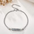 wholesale 925 Sterling Silver Heart Link Chain Bracelet With Sunflower Charm And Adjustable Chain-0-3