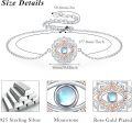 wholesale 925 Sterling Silver Evil Eye Lotus Bracelet for Women Moonstone 7 Chakra Yoga s-0-3