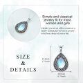 wholesale 925 Sterling Silver Platinum Plated Celtic Trinity Knot Rainbow Moonstone Teardrop Pendant Necklace-0-3