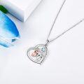 wholesale 925 Sterling Silver Sloth Love Forever Heart Pendant Necklace for Women Girls Gifts-0-2