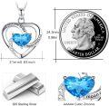 wholesale 925 Sterling Silver Heart Necklace with Blue Birthstone Infinity Love Pendant I Love You to the Moon and Back 925 Sterling Silver Jewelry for Women-0-5