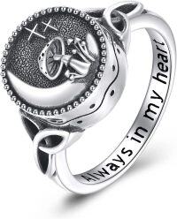 wholesale TOUPOP Cremation Ring For Ashes For Women Sterling Silver Mushroom Urn Rings For Ashes Mushroom Cremation Rings For Women Memory Jewelry Gifts For Her Christmas -undefined