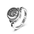 TOUPOP Sterling Silver Mushroom Urn Ring For Ashes Memory Jewelry-0-0
