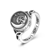 TOUPOP Sterling Silver Mushroom Urn Ring For Ashes Memory Jewelry-undefined