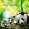 TOUPOP Sterling Silver Crystal Panda Origami Earrings for Women-0-1