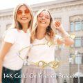 wholesale 14k Gold Infinity Two Girls Moissanite Pearl Bracelet-0-1