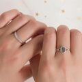wholesale 925 Sterling Silver Moss Agate Couple Rings Engagement Promise Wedding Gifts-0-3