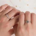 wholesale 925 Sterling Silver Moss Agate Couple Rings Engagement Promise Wedding Gifts-0-3