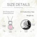 wholesale 925 Sterling Silver Pink Cats Eye Stone Pendant Necklaces with Cubic Zirconia - Wicca Jewelry for Women-0-4