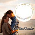 wholesale 10k Gold Infinity Bracelet with Moissanite and Freshwater Cultured Pearls 6.8-8.4 inches-0-9