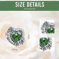 wholesale 925 Sterling Silver Rose Birthstone Charms Heart Pendant Bracelet for Women-0-4