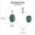 wholesale 925 Sterling Silver Saint Michael Abalone Shell Oval Pendant Necklace-0-3