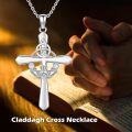 wholesale 925 Sterling Silver Lilith Claddagh Cross Celtic Knot Necklace Pendant Pagan s for Women Men-0-3