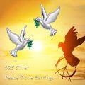 wholesale 925 Sterling Silver Dove Olive Branch Stud Earrings-0-4