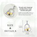 wholesale 925 Sterling Silver Bee Honeycomb Heart Pendant Necklace Two Tone Cubic Zirconia-0-3