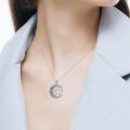 wholesale 925 Sterling Silver Opalite Moon Star Witch Pendant Necklace-0-3