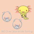 wholesale 925 Sterling Silver Hypoallergenic Axolotl Hoop Earrings for Women Girls Minimalist Cute Animal -0-5