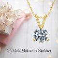 wholesale 14K Gold Moissanite Necklace 0 5 2Ct D VVS1 Brilliant Cut Solitaire Pendant-0-4