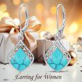 wholesale 925 Sterling Silver Teardrop White Opal Dangle Earrings for Women-0-8