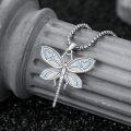 wholesale 925 Sterling Silver White Fire Opal Heart Dove Pendant Necklace for Women Girls Gift-0-9