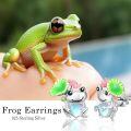 wholesale 925 Sterling Silver Moonstone Frog Stud Earrings for Women - Hypoallergenic -0-4