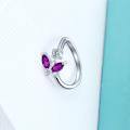 wholesale 925 Sterling Silver Purple And Clear Gemstone Ring With Butterfly Design Elegance-0-1