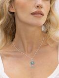 wholesale 925 Sterling Silver Turquoise Bohemian Dream Catcher Pendant Necklaces for Women - Vintage Lotus Feather Talisman s-0-4