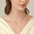 wholesale 14K Gold Love & Rose Pendant Necklace - Valentines Gift for Her-0-5