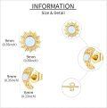 wholesale 14K Gold Opal Sun & Moon Stud Earrings for Daughter/Sister-0-4