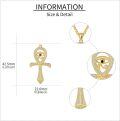 wholesale 925 Sterling Silver Plated Gold  Eye of Horus Ankh Cross Pendant with Chain for Men-0-4