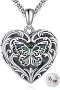 wholesale 925 Sterling Silver Butterfly Photo Locket Pendant Necklaces Gifts for Women-0-0
