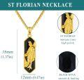 wholesale 925 Sterling Silver Gold Plated Saint Michael Pendant with Black Onyx Stone Chain for Men Women  24 Length-0-5