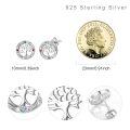 wholesale 925 Sterling Silver Colorful Gemstone Tree Of Life Earrings Wholesale With S925 Marking And Vibrant Stones For Women-0-5