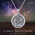 wholesale 925 Sterling Silver Libra Zodiac Sign Constellation Pendant Necklaces for Men Women Astrology Gifts-0-5